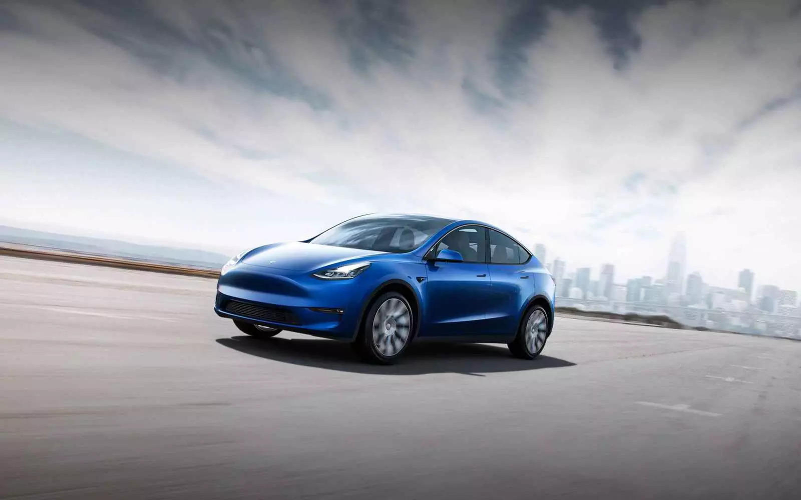 This photo provided by Tesla shows the 2020 Tesla Model Y, a compact electric SUV. 