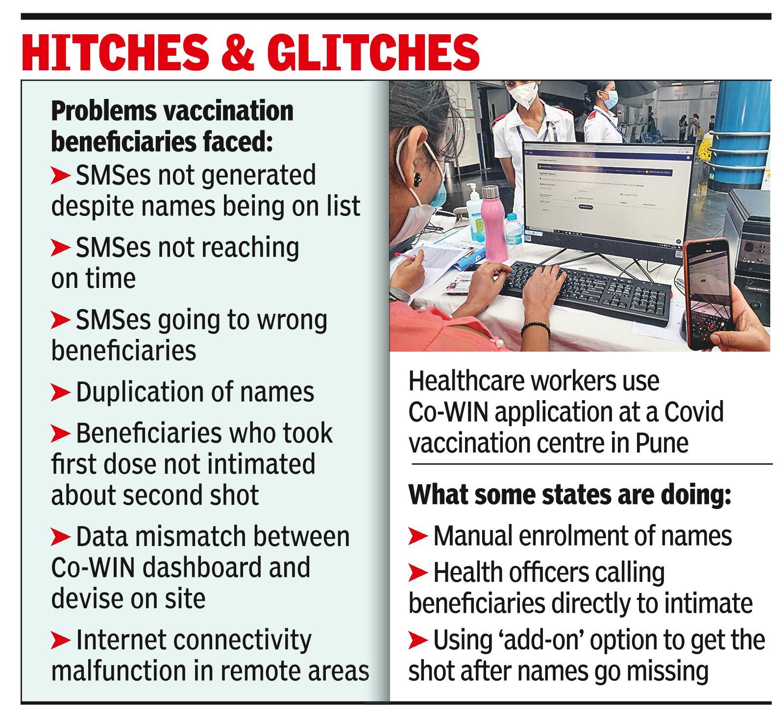 ‘For morning vaccination slot, got SMS alert later that noon’