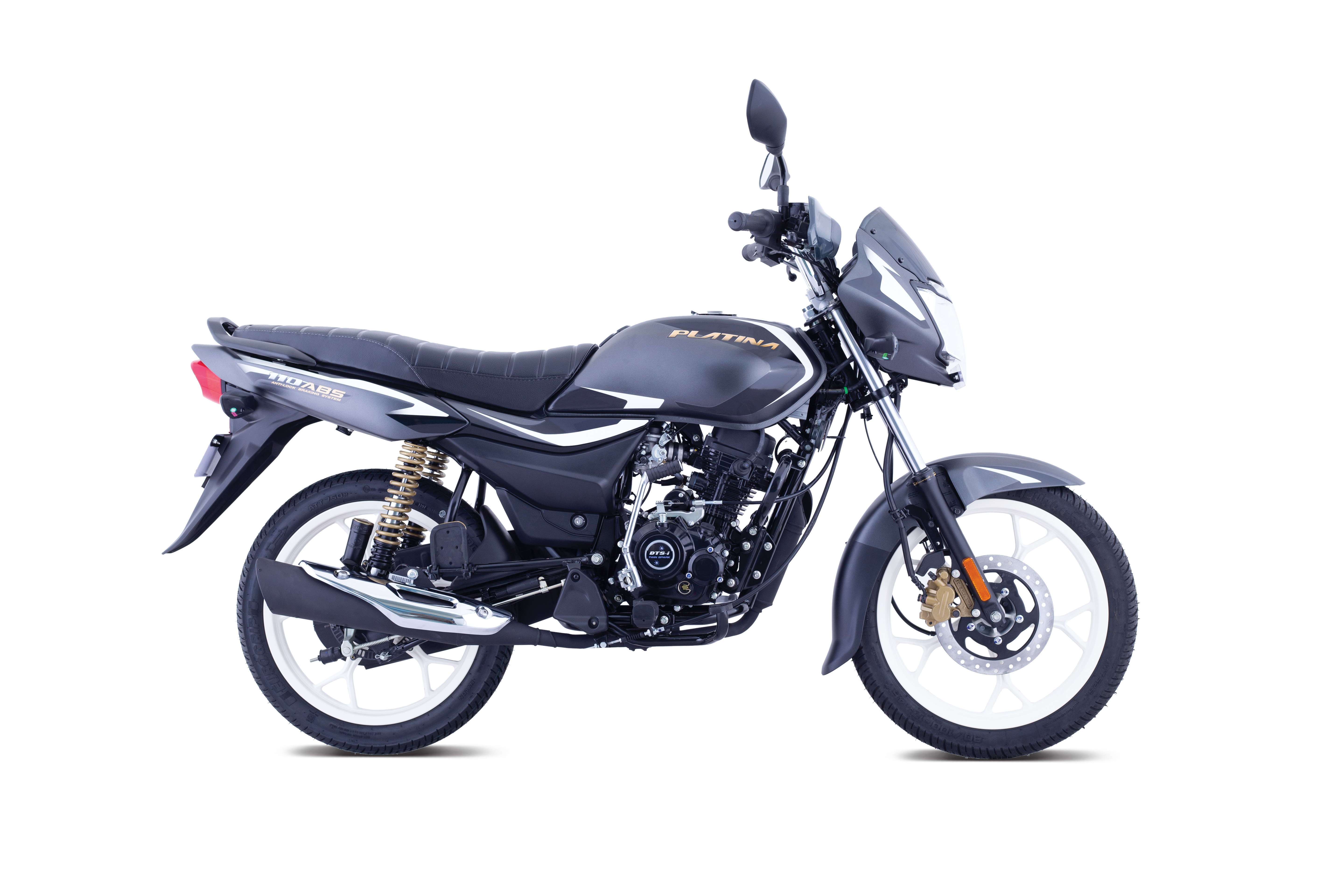 New Platina110 ABS is available across all Bajaj Auto dealerships in India in three colour options: Volcanic Red, Charcoal Black, and Beach Blue.