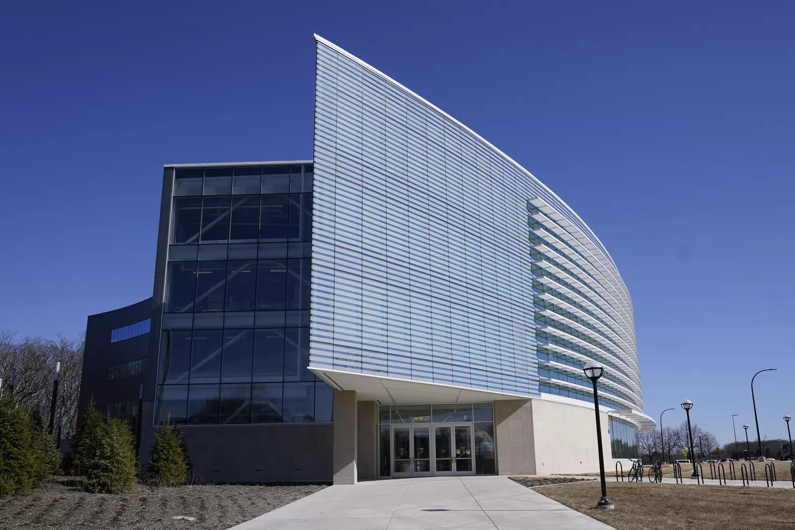 Ford contributed about $37 million to the cost of the robotics building which also features a three-story, indoor fly zone to test drones and other autonomous aerial vehicles indoors; a yard designed with input from scientists at the university and NASA to test vehicles and landing concepts on a landscape mimicking the surface of Mars.