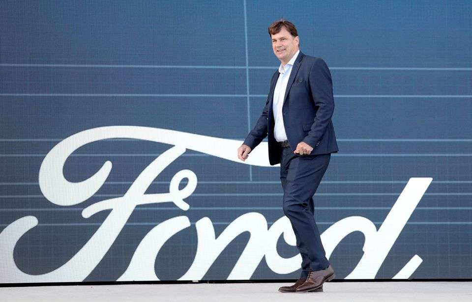 Ford Motor Co. CEO Jim Farley walks to speak at a news conference at the Rouge Complex in Dearborn, Michigan, U.S. September 17, 2020.