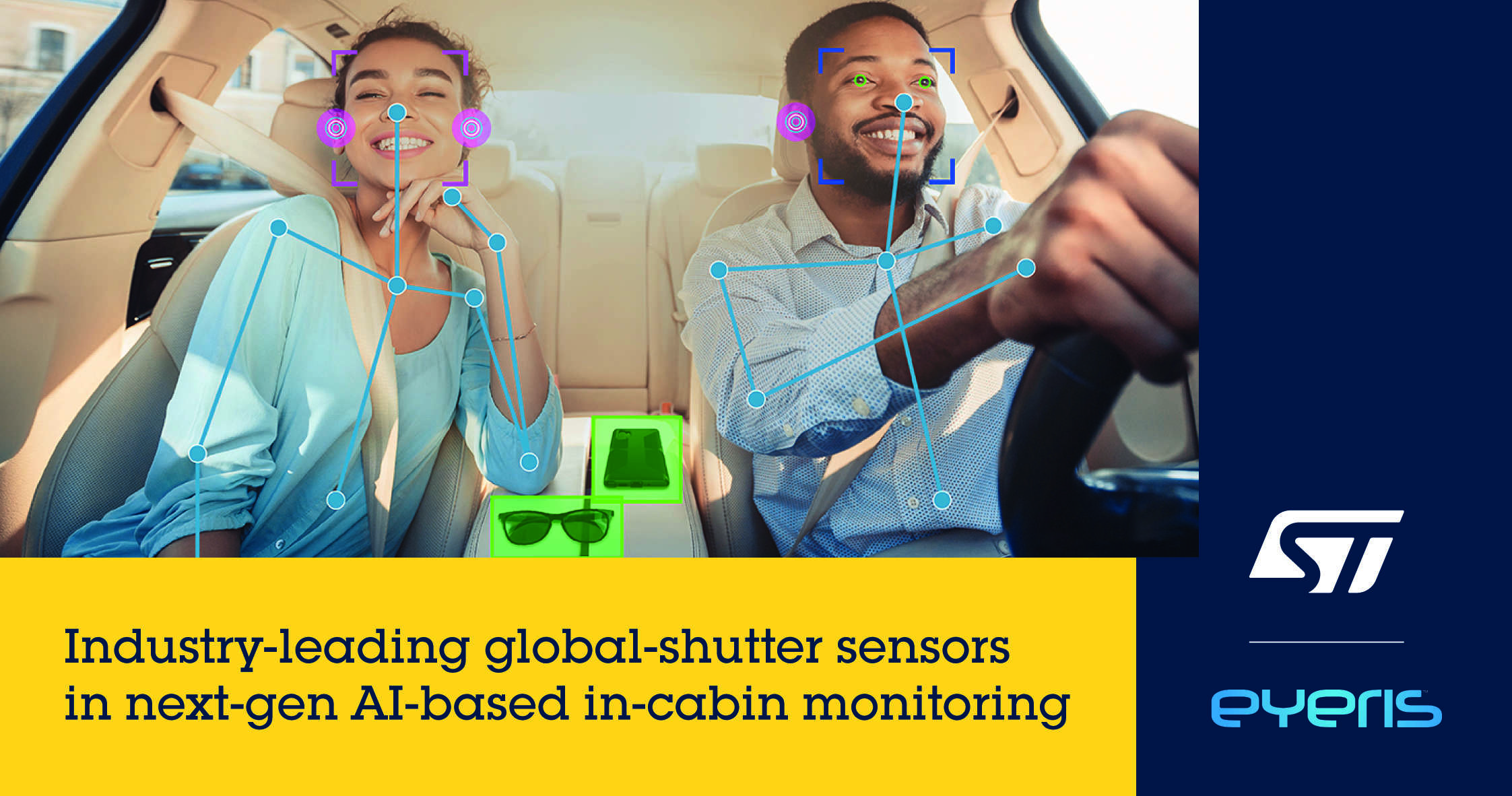 ST sensor will enable Eyeris for accurate child presence detection, and recognition of common vehicle interior objects under the widest range of lighting conditions.