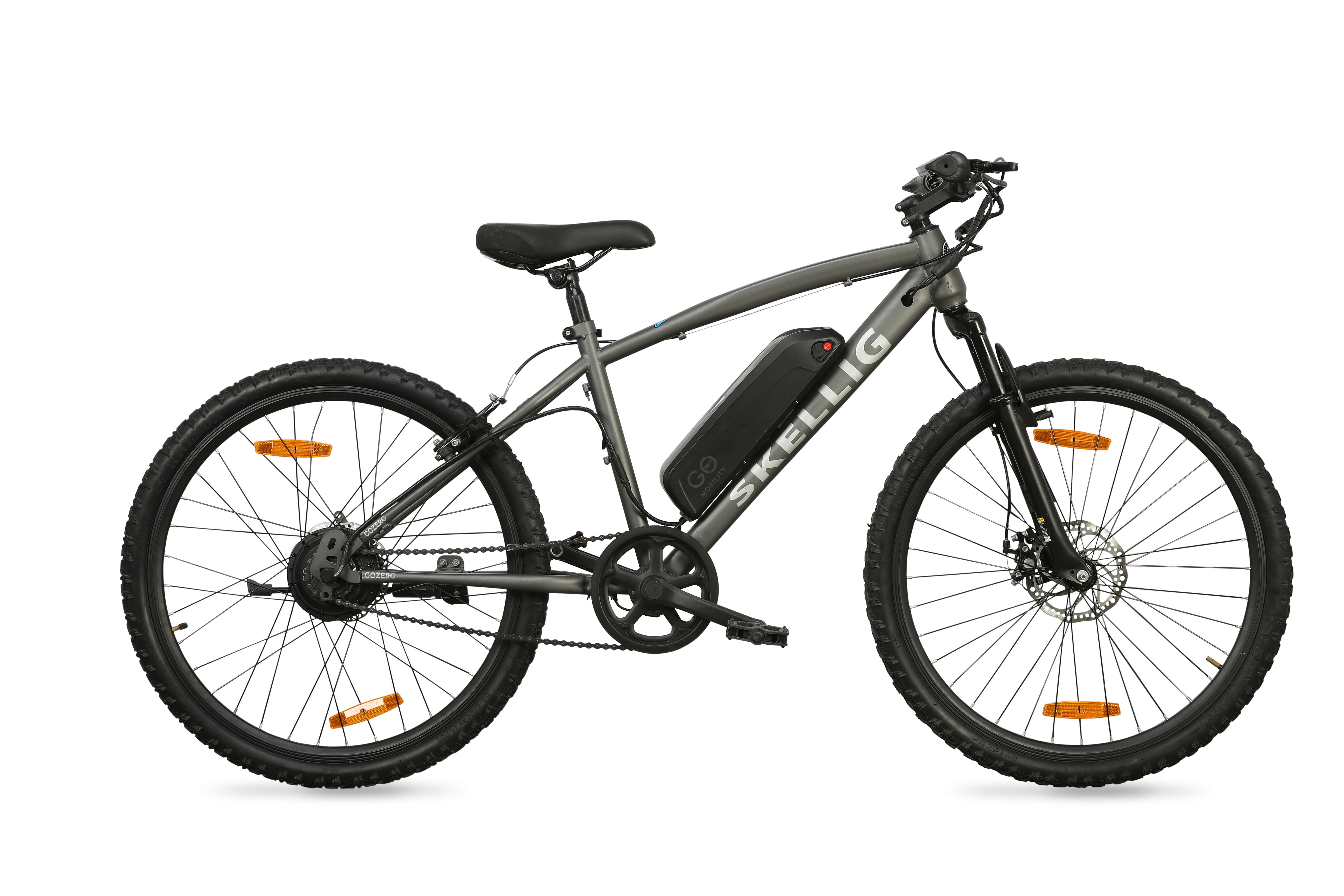 The battery takes about two and a half hours to recharge. The Lite includes an alloy stem handle, with 26x1.95 tyres, specialized V-brakes and a rigid front fork.