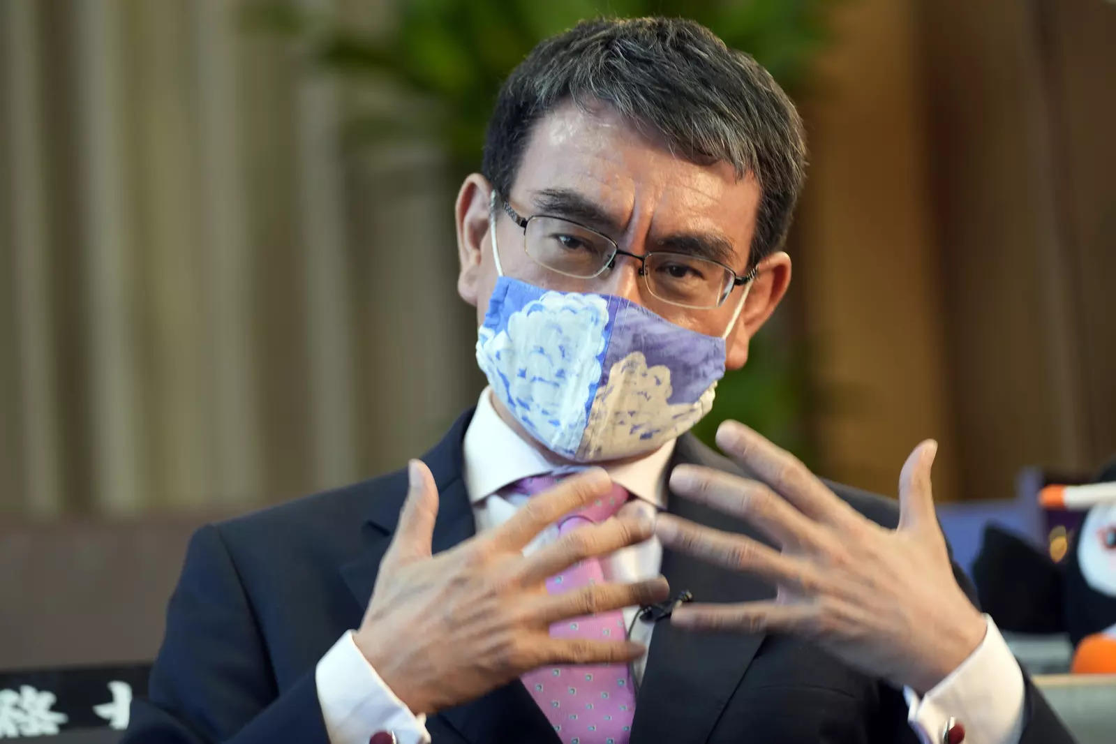Taro Kono, Japan's minister in charge of a huge vaccination campaign .