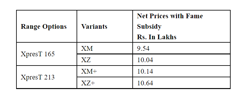 Tata xpres 2024 t ev