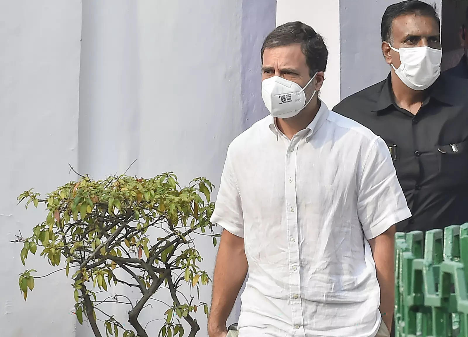 Nueva Delhi: el líder del Congreso, Rahul Gandhi, se fue después de asistir a una reunión del Comité de Trabajo del Congreso en la sede de la AICC en Nueva Delhi el sábado 16 de octubre de 2021 PTI Photo / Kamal Singh