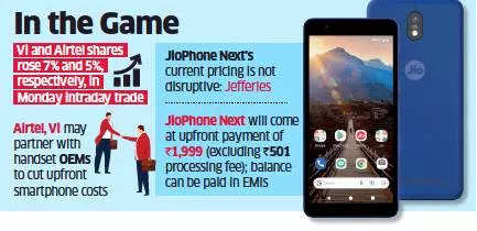 Airtel, Vodafone Idea shares gain as fears of JioPhone disruption fade