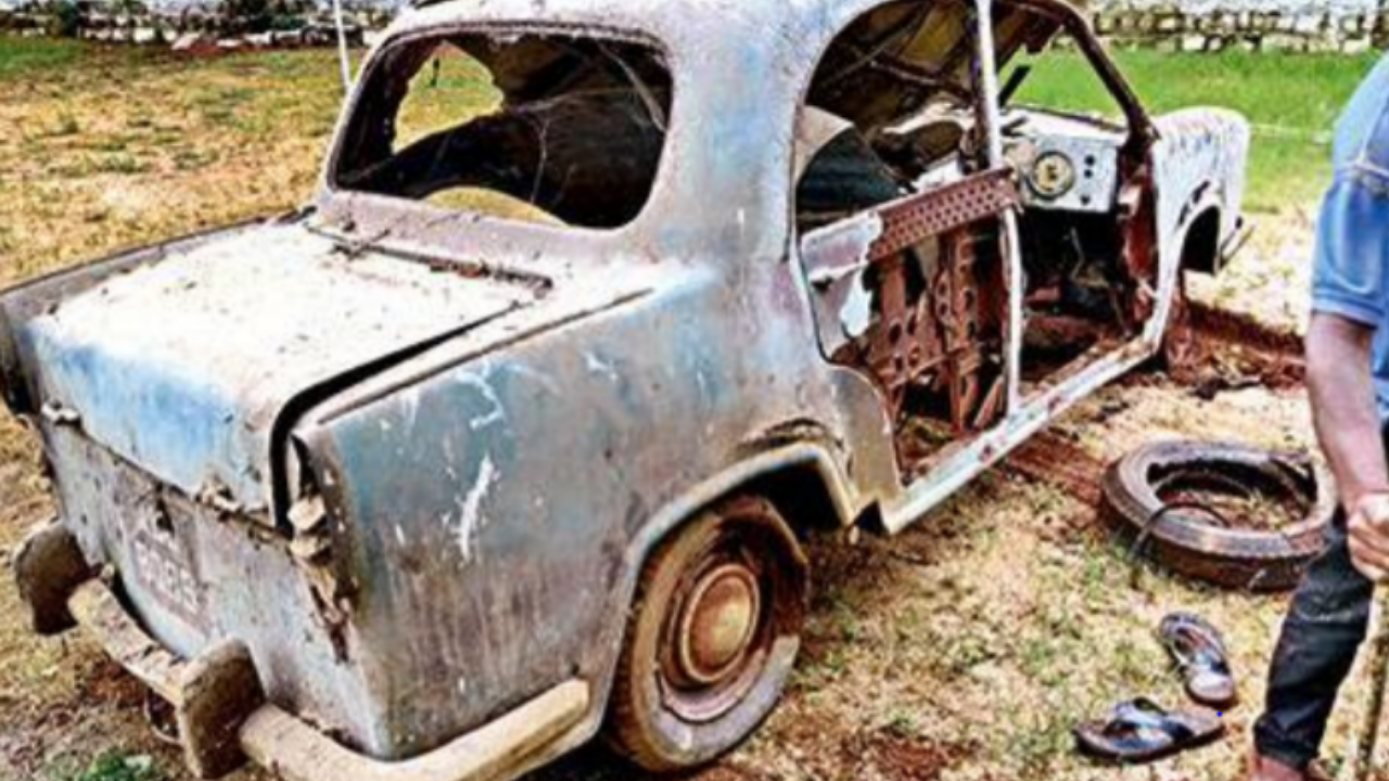India's first local & made-in-Hyderabad car Pingle found half-buried in a scrapyard