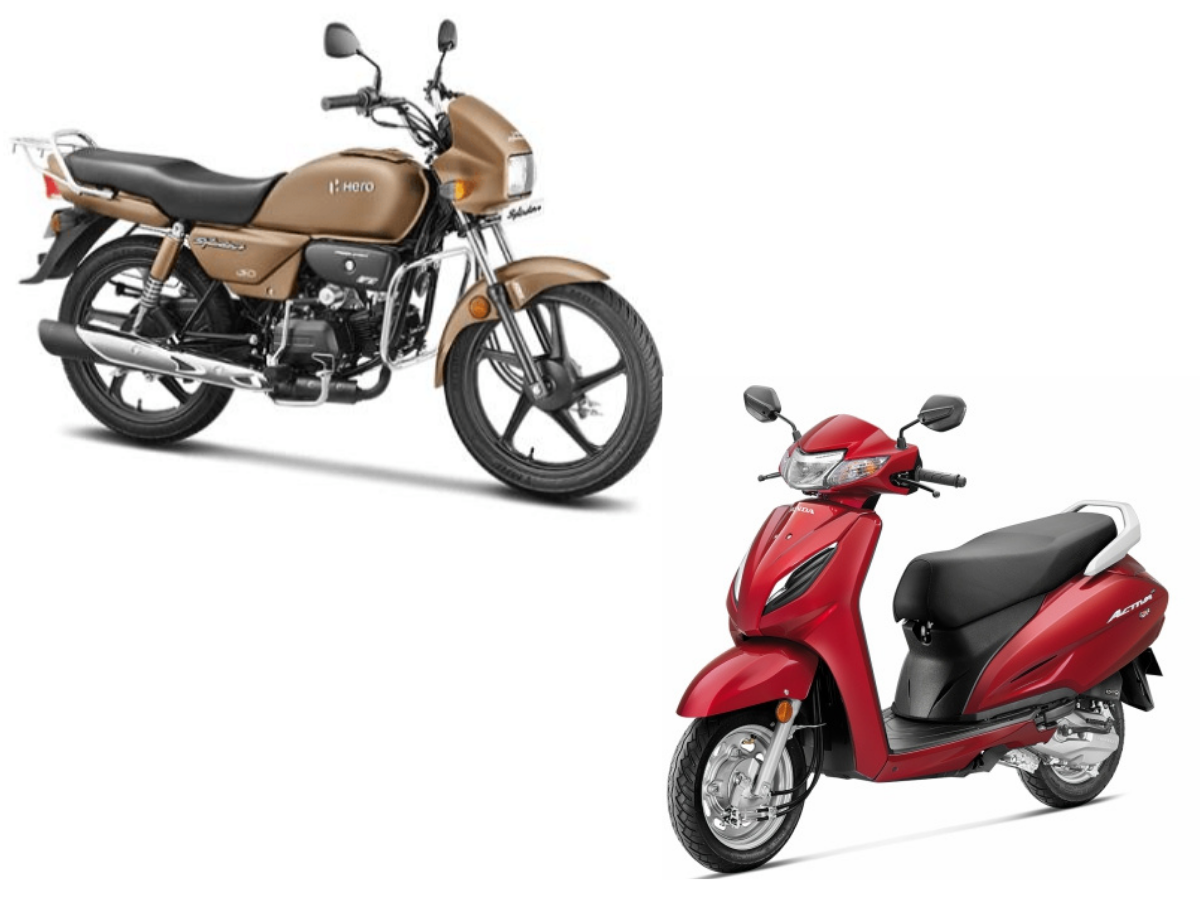  Hero Splendor (left) and Honda Activa (right)