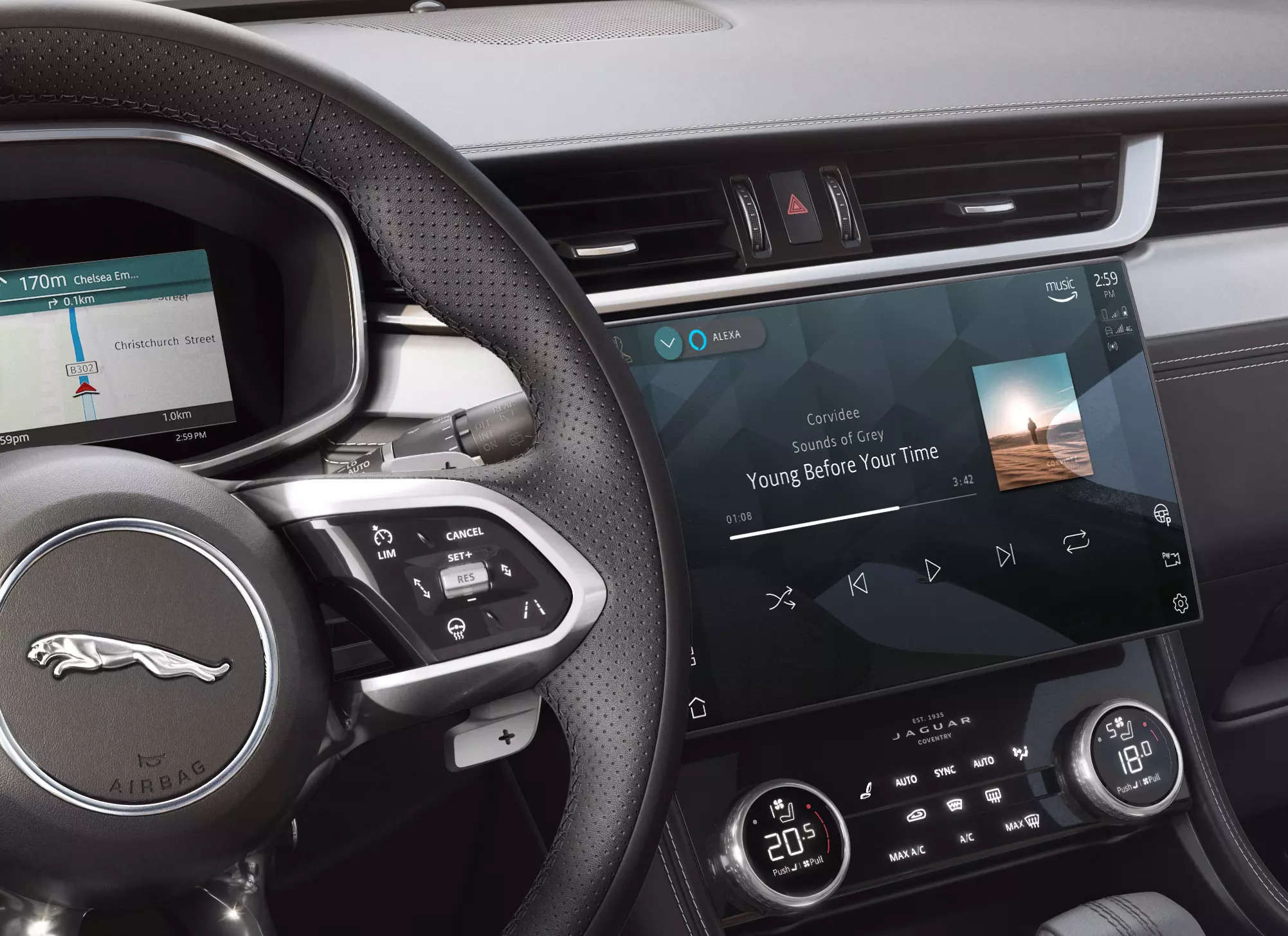  You can check on your vehicle wherever you are with the Jaguar and Land Rover Remote Skill for Alexa.