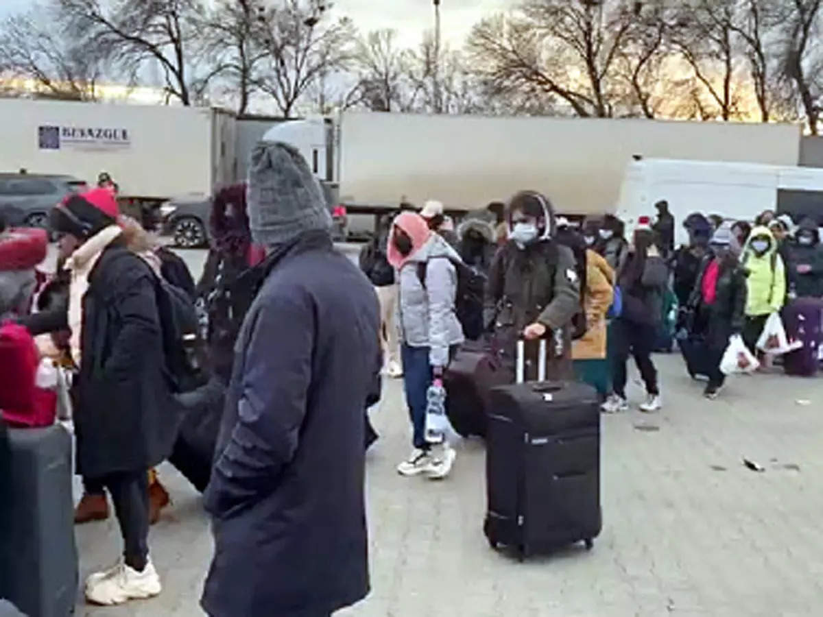  The first batch of Indian evacuees from Ukraine reach Romania via the Suceava border crossing, on Friday. 