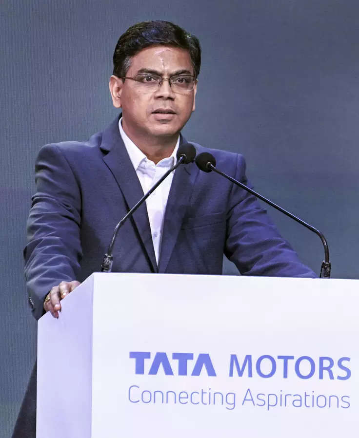  Mumbai: TATA Head of Commercial Vehicle Business Unit Girish Wagh speaks during the launch of new 'TATA ACE EV' in Mumbai.  (PTI Photo/Shashank Parade)(