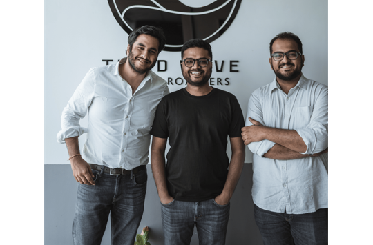  (Left to Right) Sushant Goel - CEO and cofounder, Ayush Bathwal - cofounder, Anirudh Sharma cofounder
