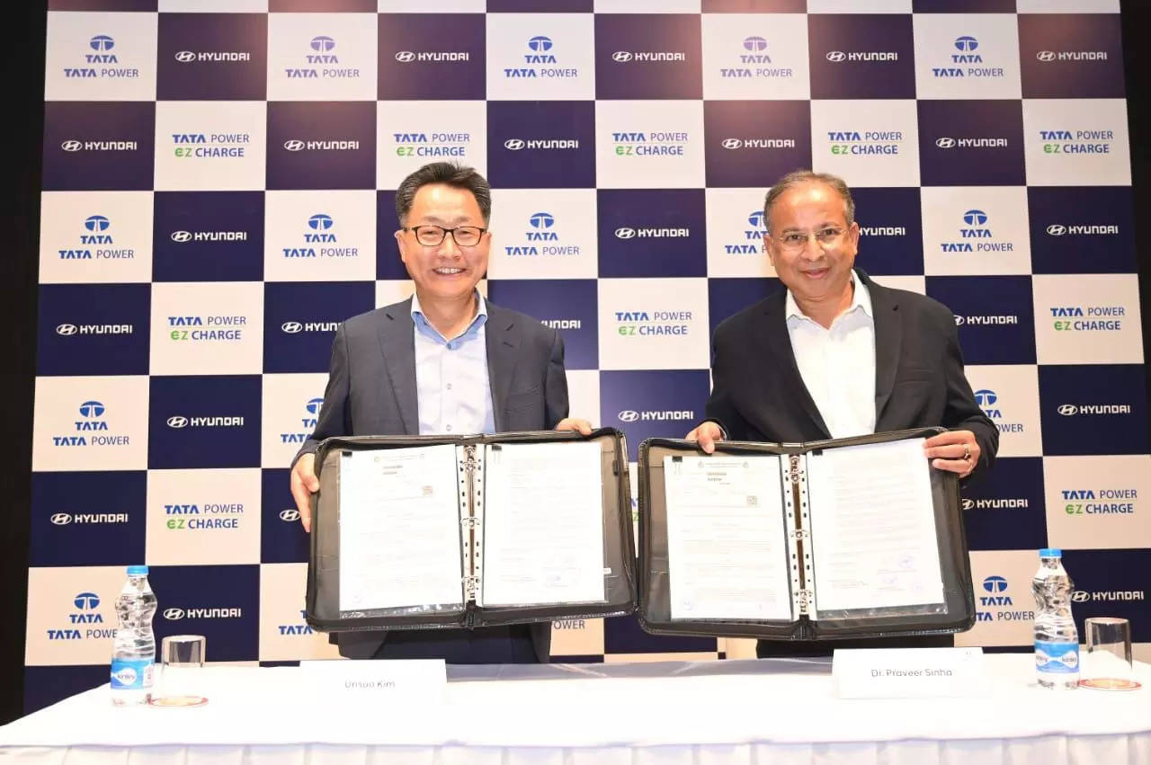  Hyundai Motor India Ltd. (HMIL) and Tata Power signed a MoA to enter into a strategic partnership, facilitating the development of a robust EV charging network to accelerate adoption of EVs across India. 