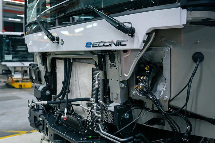 The Mercedes-Benz eEconic rolls off the production line at the Wörth plant