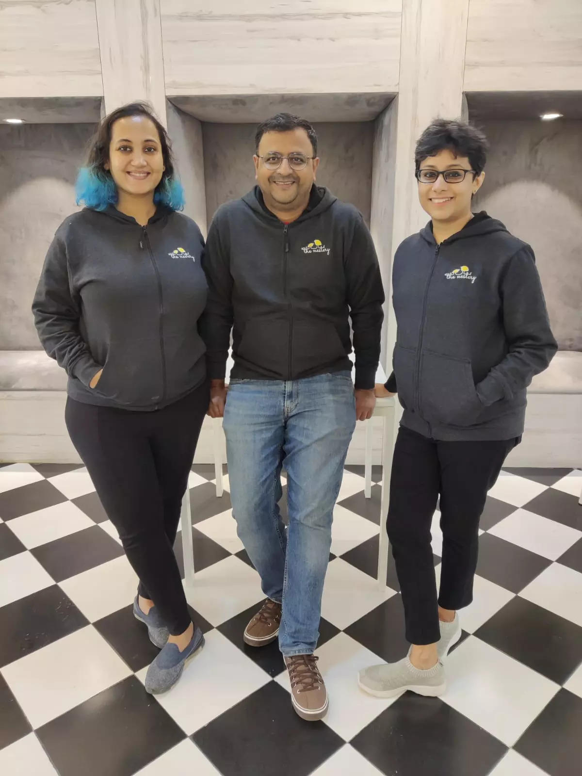   LR, Vaishnavi R, TS Viswanathan i Aparna Vasudevan, współfinansujący, The Nestery.