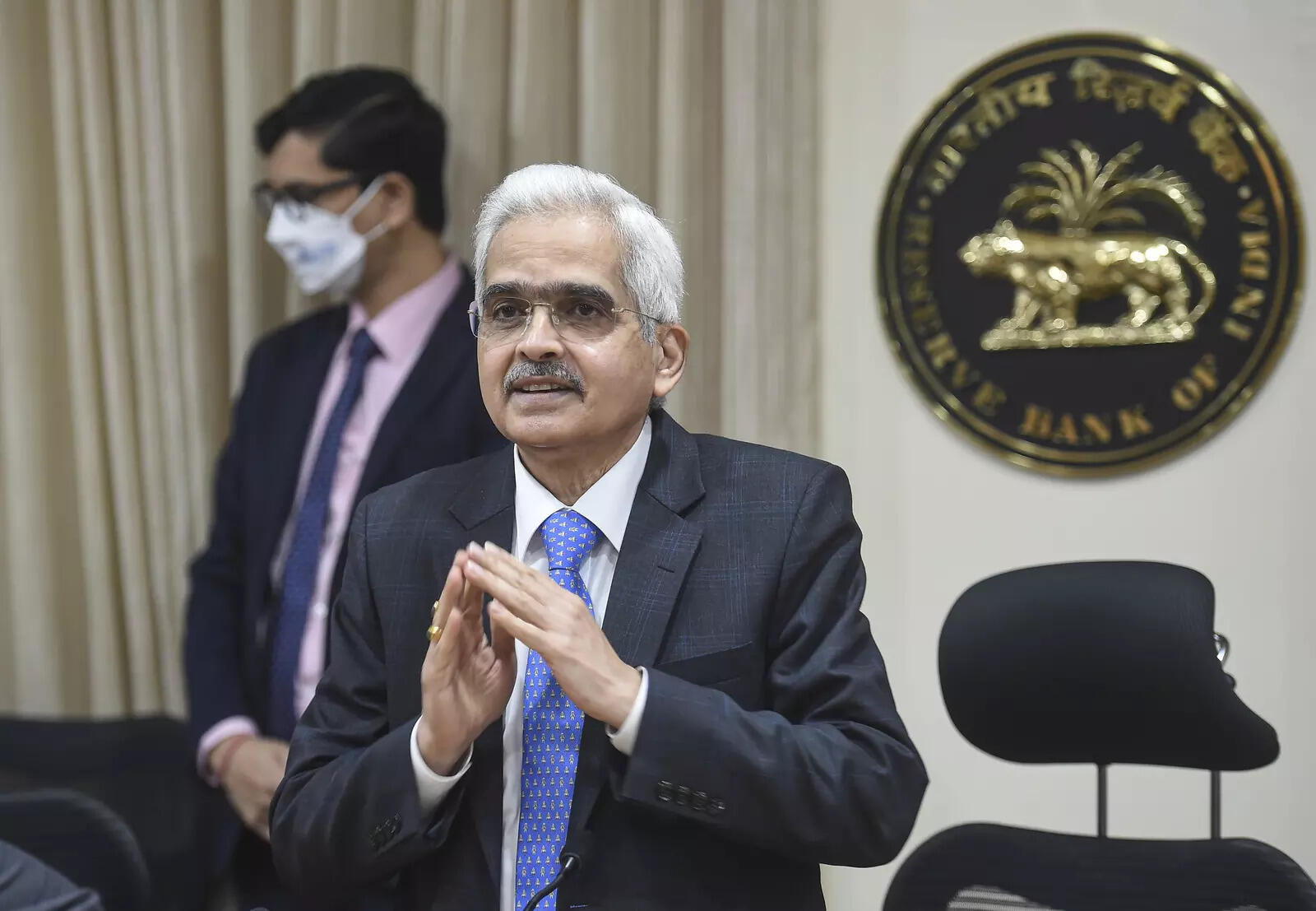  Reserve Bank of India Governor Shaktikanta Das during a press conference in Mumbai. 