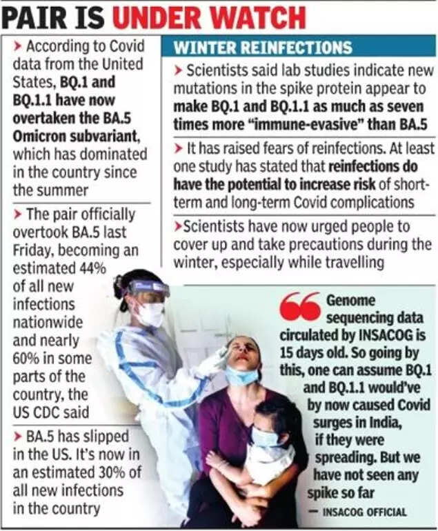 India finds 5 cases of BQ.1 and BQ.1.1 but Covid cases still low