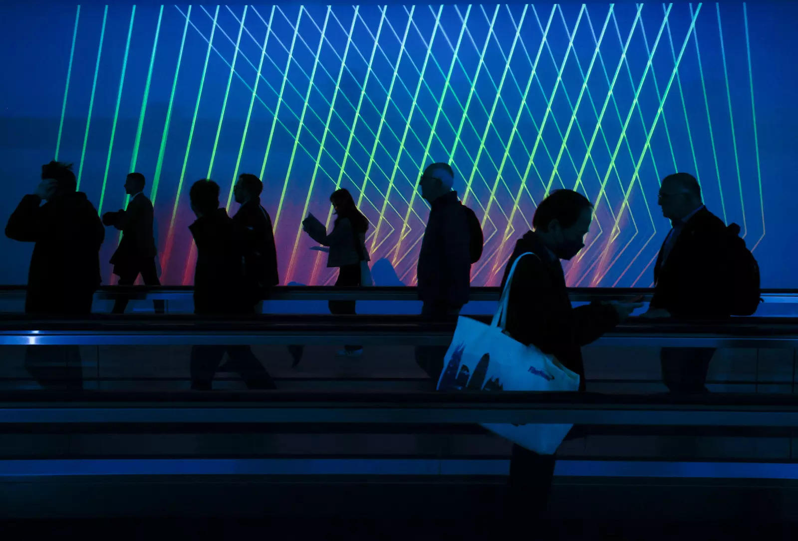  People attend the GSMA's 2023 Mobile World Congress (MWC) in Barcelona, Spain February 28, 2023. REUTERS/Albert Gea