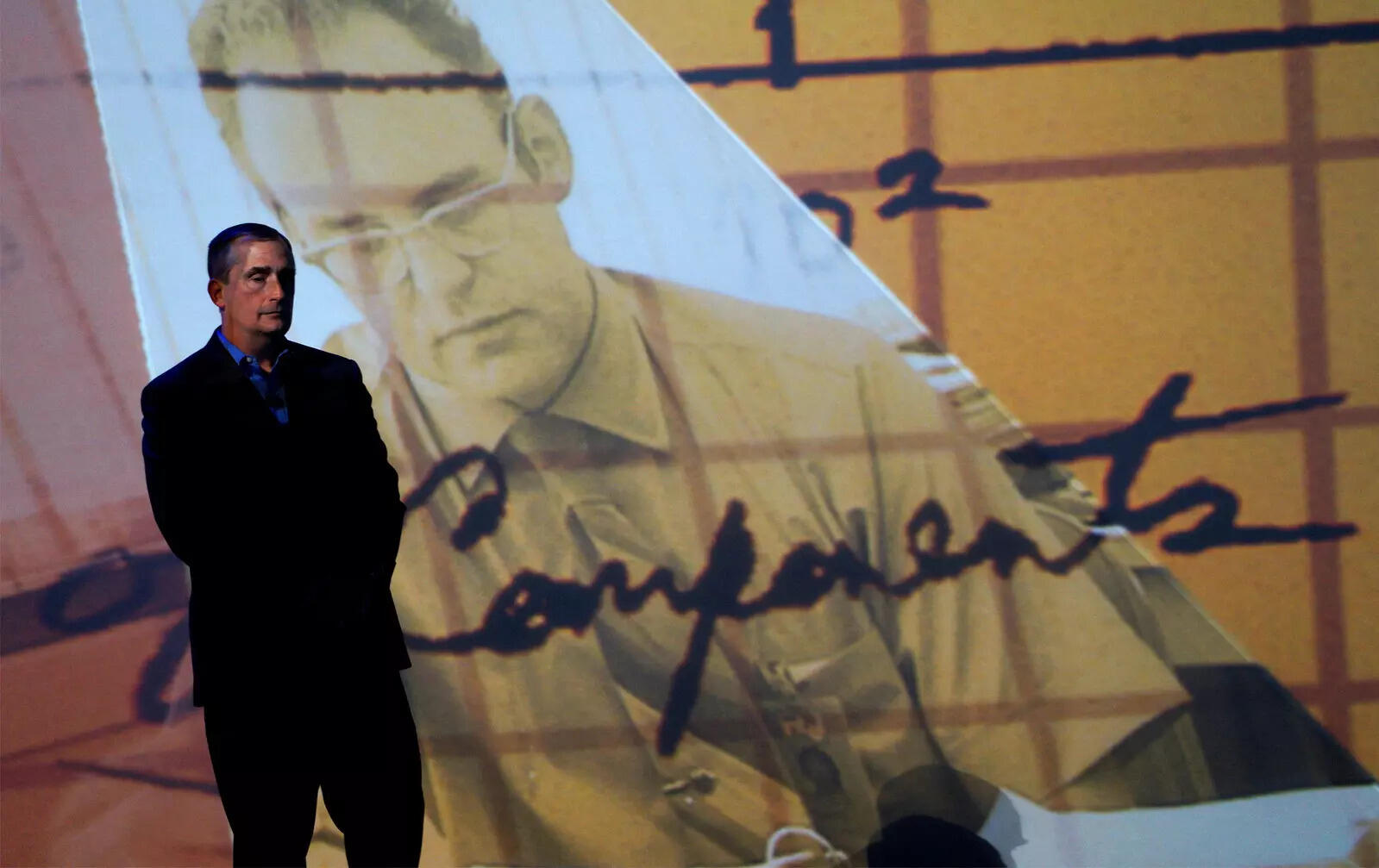  FILE PHOTO: Projection of Intel co-founder Gordon Moore at the Intel keynote at the International Consumer Electronics show (CES) in Las Vegas, Nevada January 6, 2015.     REUTERS/Rick Wilking/File Photo