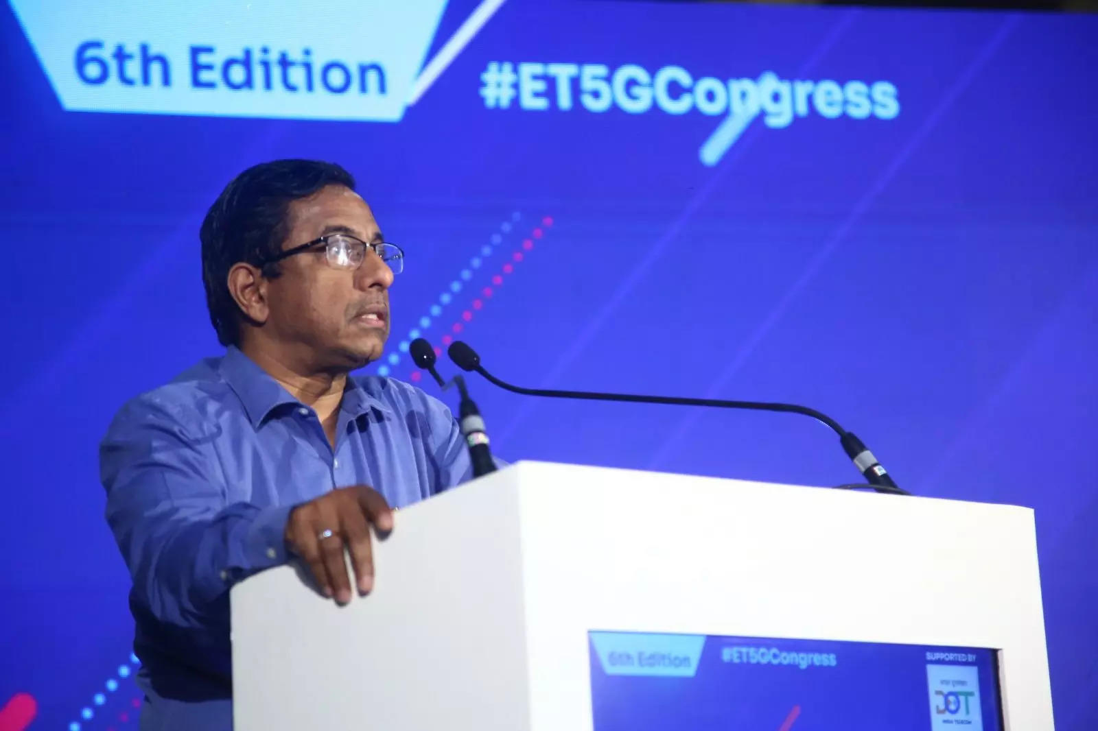   Секретарь Департамента телекоммуникаций К. Раджараман на шестом Конгрессе ETTelecom 5G - 2023. 