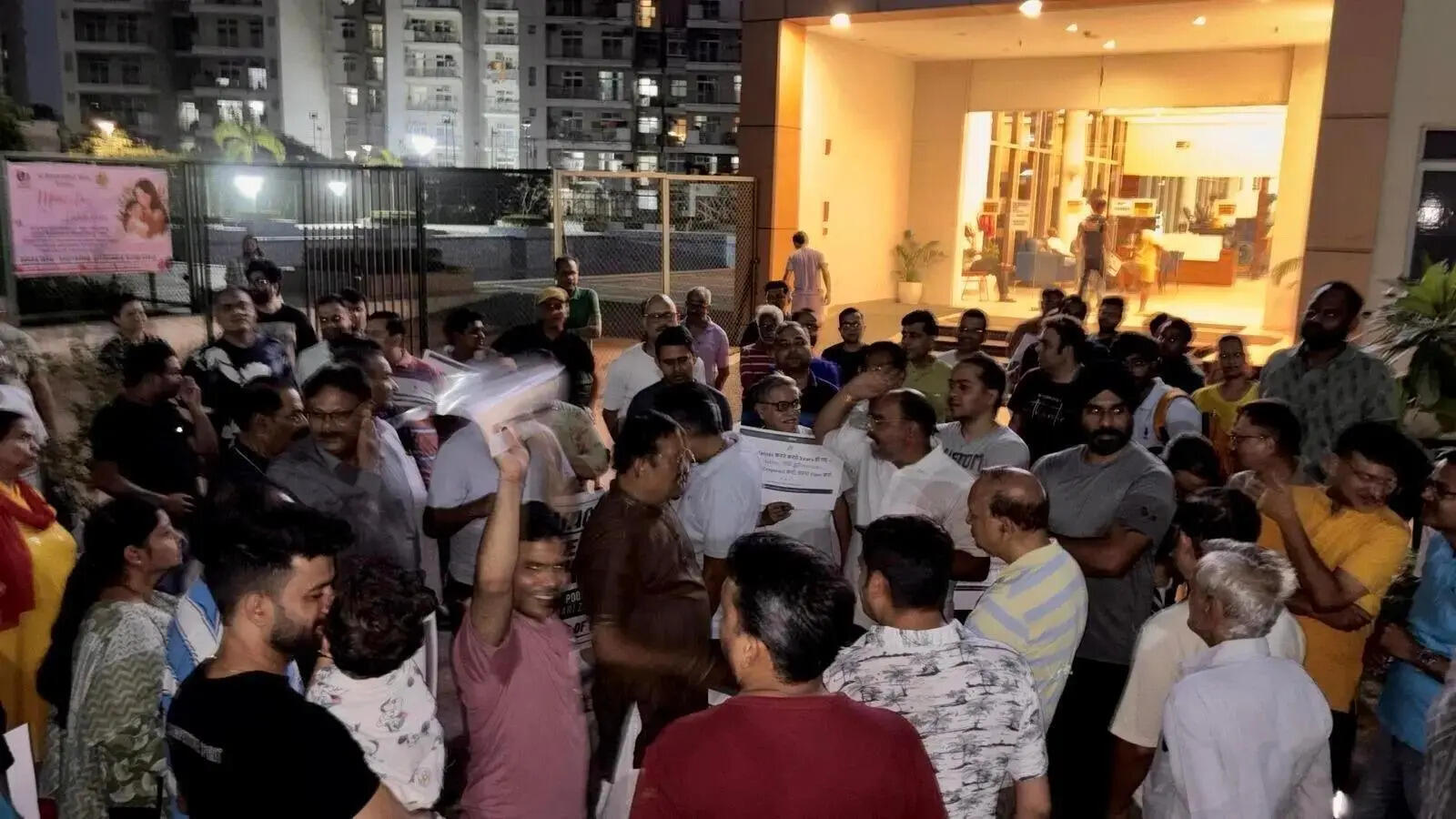 Noida: Residents of Mahagun Mywoods protest builder’s inaction over safety, infra failures