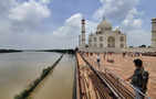 Yamuna river reaches the iconic Taj Mahal's outer walls in India after swelling with monsoon rains
