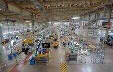 An unlikely worker marks his attendance at the BMW plant