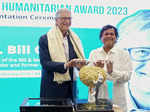 bill gates receives kalinga institute of social sciences humanitarian award from samanta