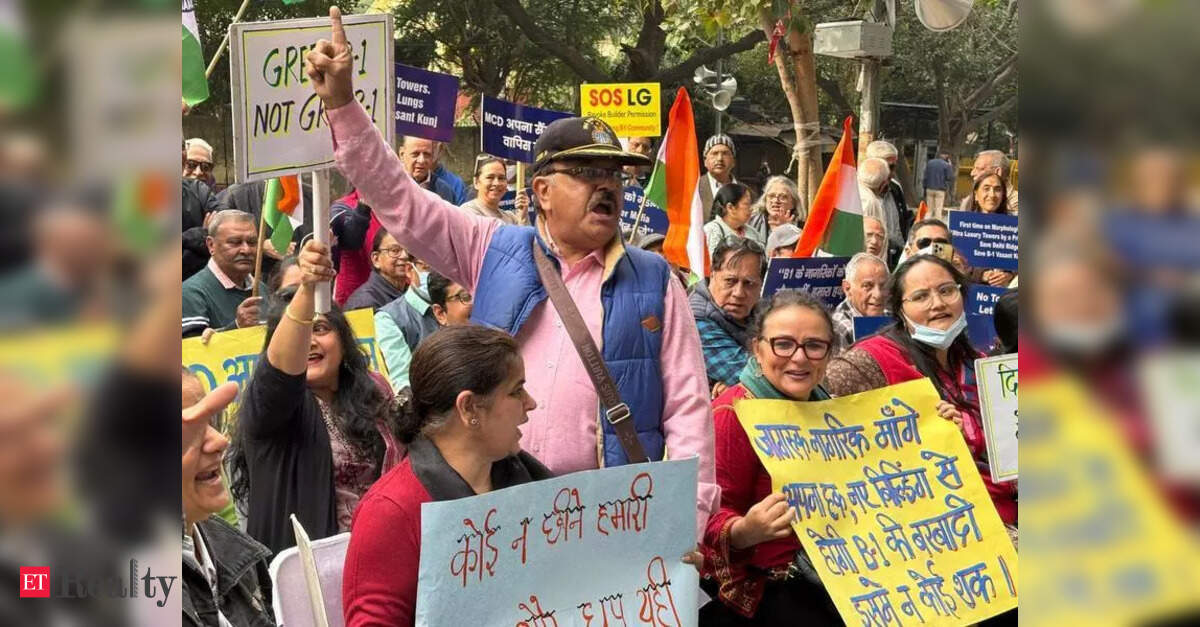 Delhi: Vasant Kunj residents protest against nod for group housing project on Morphological Ridge