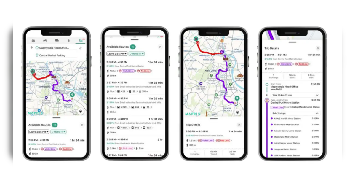Mappls gets multimodal public transport routing for metro, rail and bus journeys