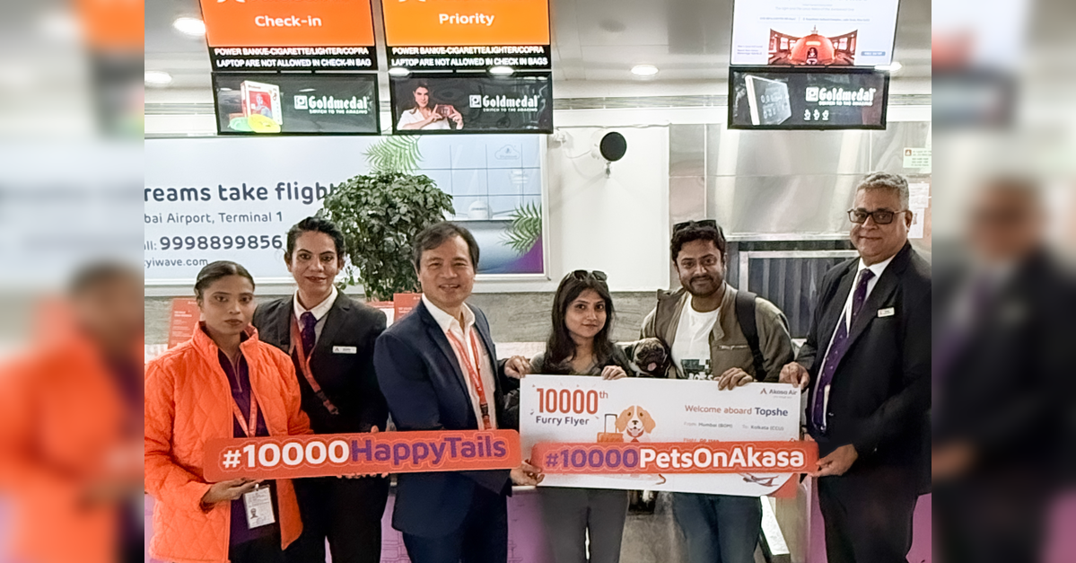 Akasa Air Celebrates 10,000 Pets Flown Since ‘Pets on Akasa’ Launch