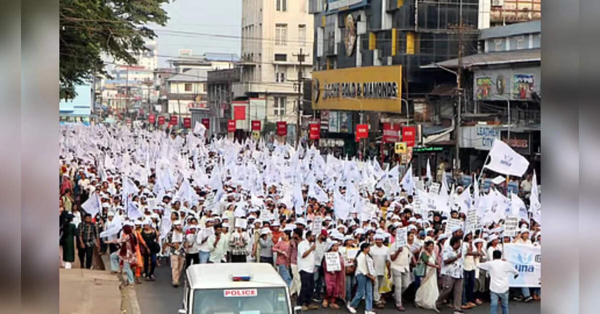 Kerala private hospital nurses stage statewide protest demanding salary increase; Minister Sivankutty says "hospitals responsible for wages"
