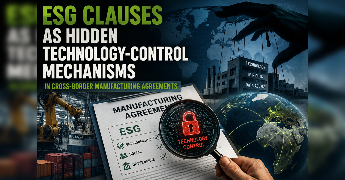 ESG clauses as hidden technology-control mechanisms in cross-border manufacturing agreements