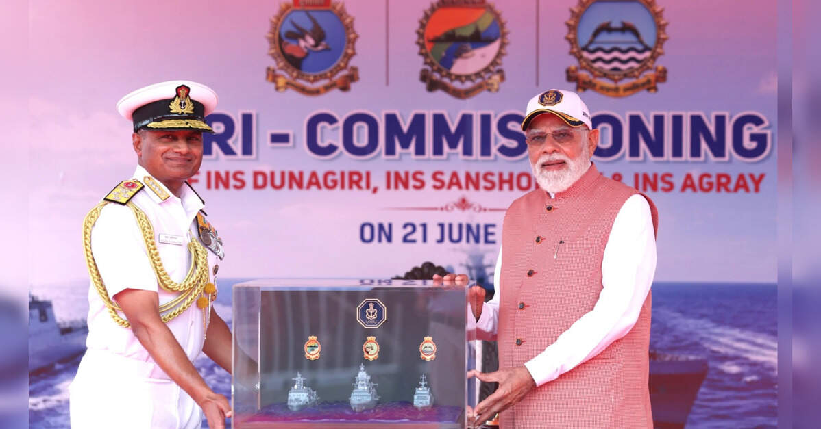 Modi commissions 3 indigenous frontline naval ships