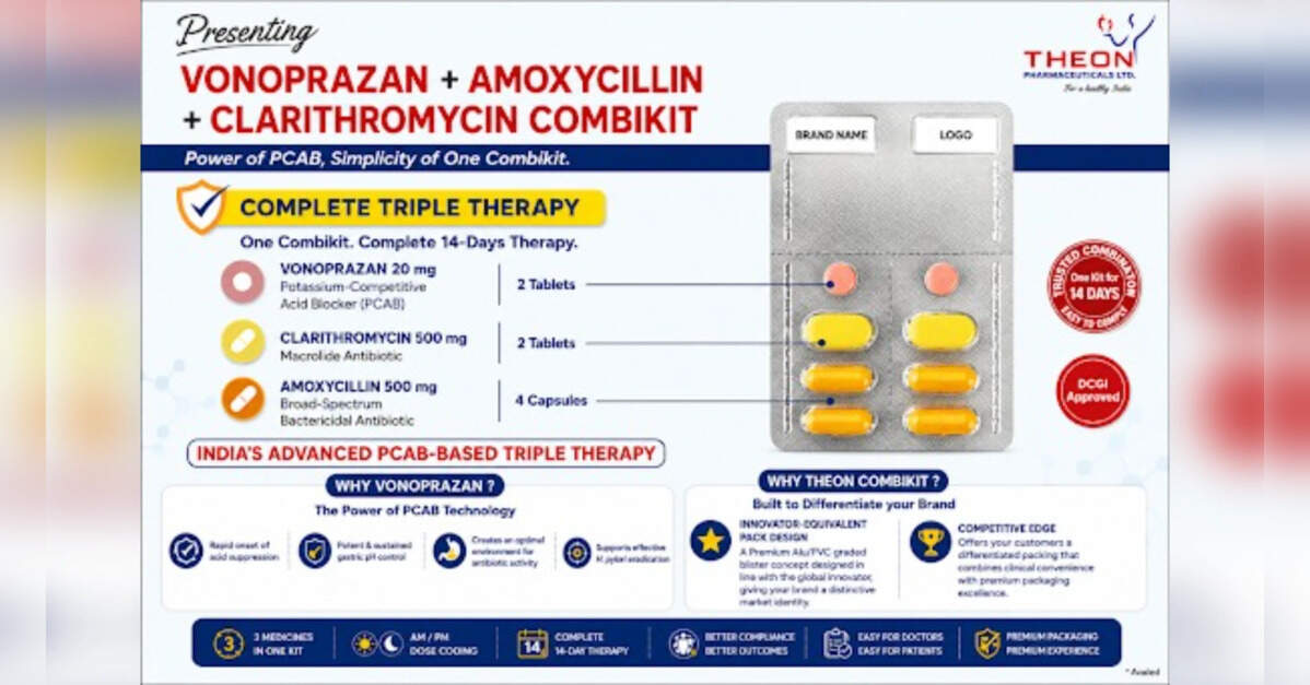 Theon Pharma Leads Innovation with India's First Launch of Vonoprazan–Amoxicillin–Clarithromycin Therapy Kit for H.Pylori Eradication