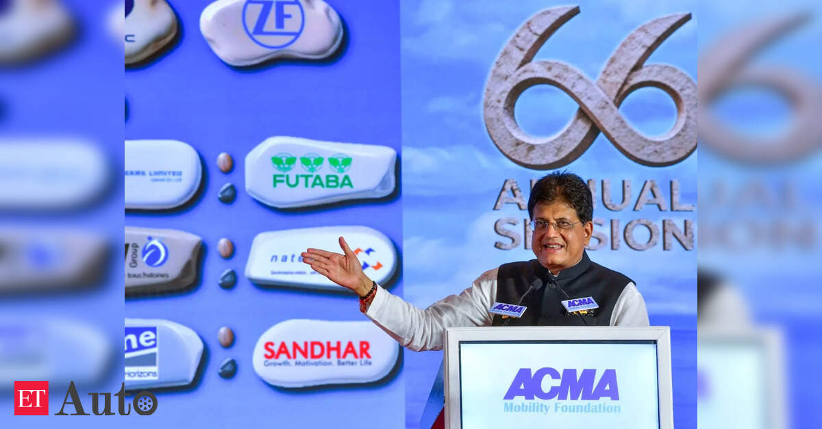 Piyush Goyal urges auto component makers to shift gears and ‘go global beyond exports'