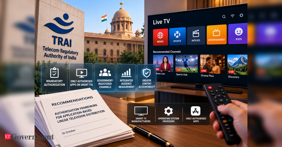 TRAI proposes new regulatory framework for Internet TV, bringing streaming apps under govt authorisation