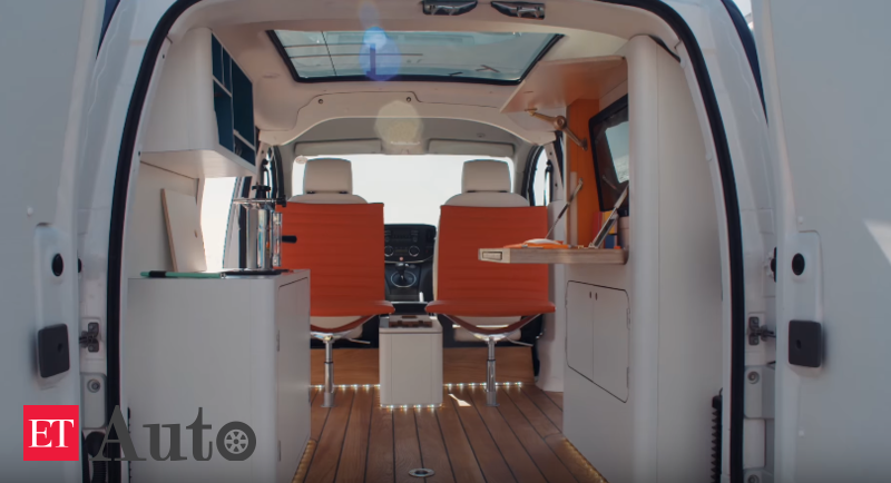 E Nv0 Workspace Nissan E Nv0 Workspace The Future Of Working All Electric Mobile Office Auto News Et Auto