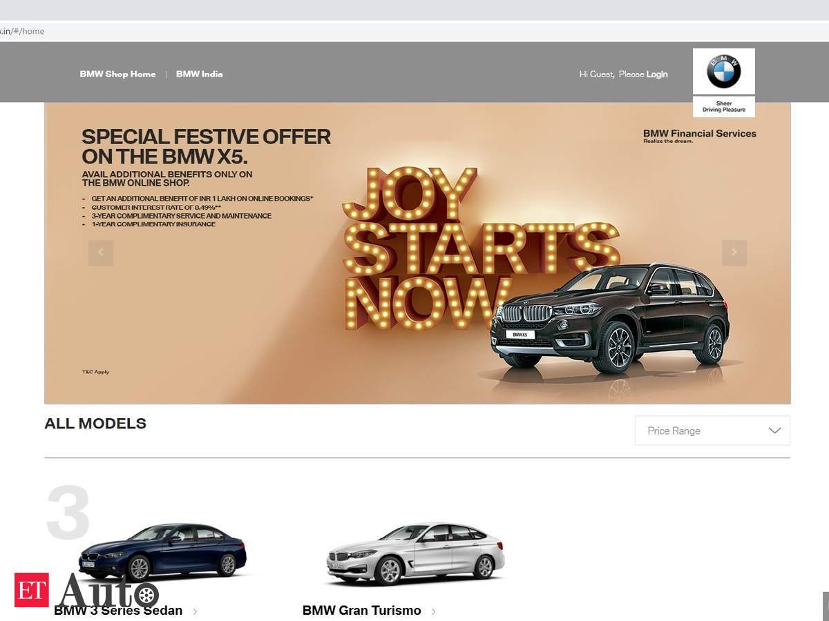 Opschudding Dubbelzinnig Uithoudingsvermogen BMW India: BMW launches online sales in India, Auto News, ET Auto
