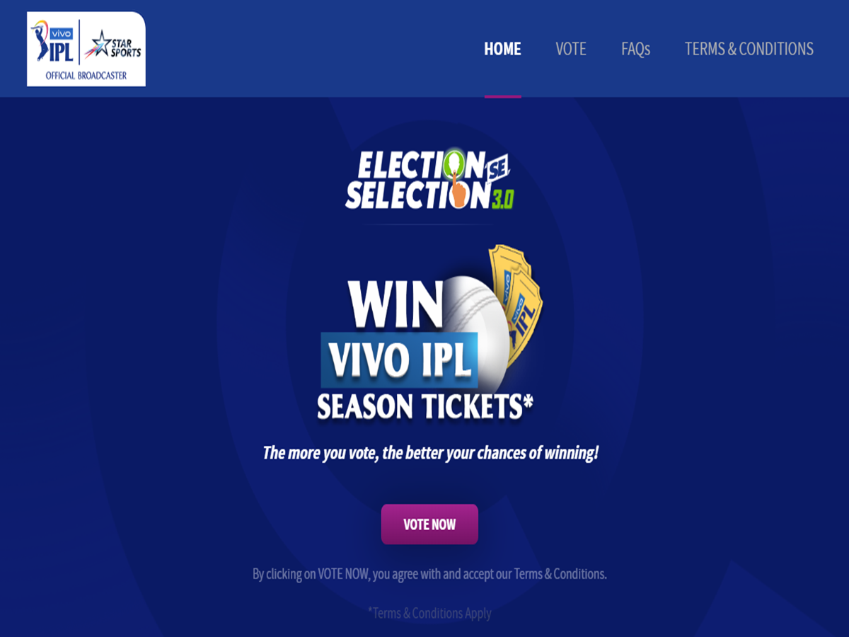 VIVO IPL 2020 Star Sports launches Election se selection in a new