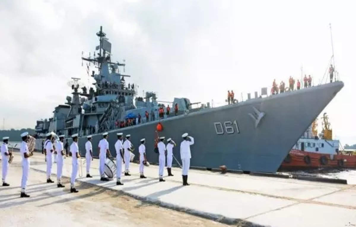Indian naval ship INS Delhi arrives in Sri Lanka's port city of  Trincomalee, ET Infra